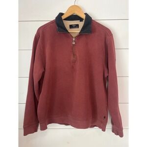 Callaway Golf Sport Mens Large Rust Red Quarter Zip Pullover Sweatshirt